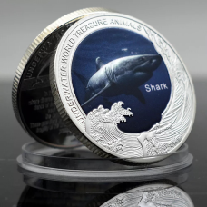 Сувенір монета “Акула (Shark)“ із серії «Підводні скарби світу: тварини»