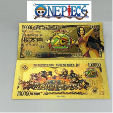 Золота колекційна банкнота герої аніме “One Piece“ Боа Хенкок.  (золота фольга)