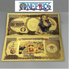 Золота колекційна банкнота герої аніме “One Piece“ Ніко Робін.  (золота фольга)