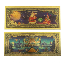 Золота колекційна банкнота 2 фунти “Merry Christmas“ Санта Клаус. (золота фольга)