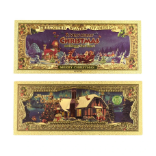 Золота колекційна банкнота 2 фунти “Merry Christmas“. (золота фольга)
