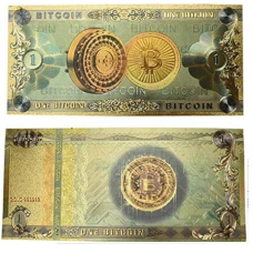 Золота колекційна банкнота 1 Біткоїн (Оne BITCOIN). (золота фольга)