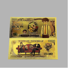 Золота колекційна банкнота 10000 єн Френкі Франклін, аніме “Сім“я шпигуна“ Spy x Family. (золота фольга)
