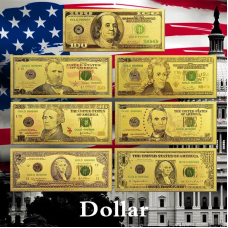 Золота колекційна банкнота 10 доларів США. (14.5*6,5см золота фольга)