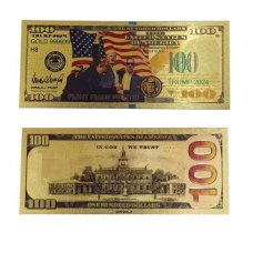 Золота колекційна банкнота 100 доларів Замах на Дональда Трампа. (золота фольга)