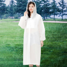 Дощовик з капюшоном EVA Raincoat на кнопках Білий