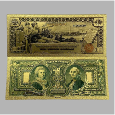 Золота колекційна банкнота Сіребрений Сертифікат 1 долар США 1896. (золота фольга)