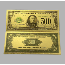 Золота колекційна банкнота Сіребрений Сертифікат 500 доларів США 1928. (золота фольга)
