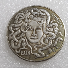 Сувенір монета долар США 1938 “Богиня медузи Горгона“. Hobo Coin American Morgan