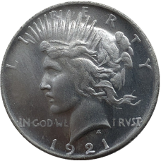 Сувенір монета 1 долар США 1921г Мирний долар