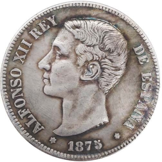 Сувенір монета 5 песет 1875 рік Альфонсо ХII, (Іспанія)