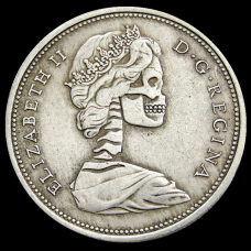 Сувенір монета канадський срібний долар 1967 р. “Череп Єлизавети II“ (гусь). Hobo Coin Morgan