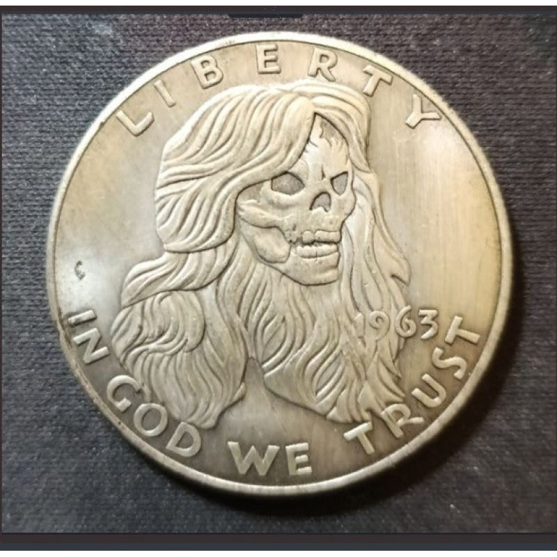 Сувенір монета долар США “Череп із зачіскою *1“. Hobo Coin Morgan