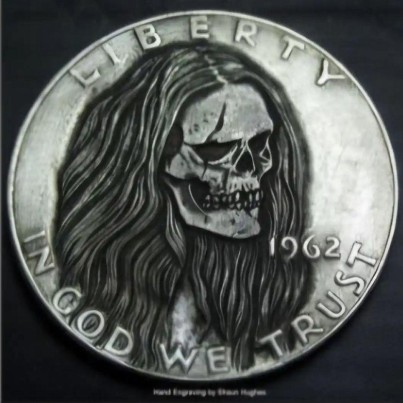 Сувенір монета долар США “Череп із зачіскою *2“. Hobo Coin Morgan