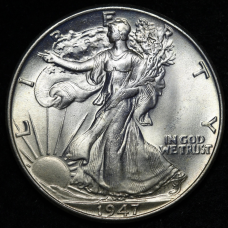 Сувенір монета 50 млн 1947 Срібна півдолара США «Ідуча Свобода». Half dollars