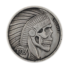 Сувенір монета долар США 1935 “Череп студент“. Hobo Coin Morgan