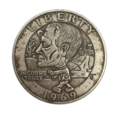 Сувенір монета долар США 1969 “Франкенштейн“. Hobo Coin American Morgan