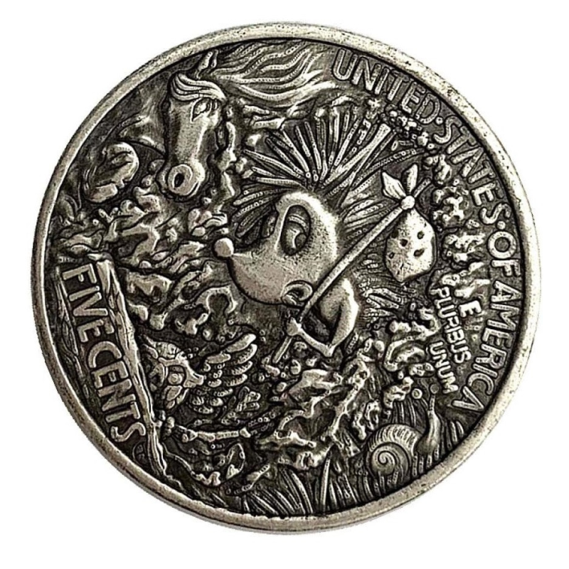 Сувенір монета долар США 1915 “Їжачок у тумані“. Hobo Coin American Morgan