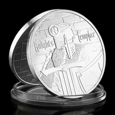 Пам“ятна монета Лицарь Тамплієр, срібло, пам“ятна монета “HOC SIGNO VINCES“ (Сім перемоги) і “IN“.