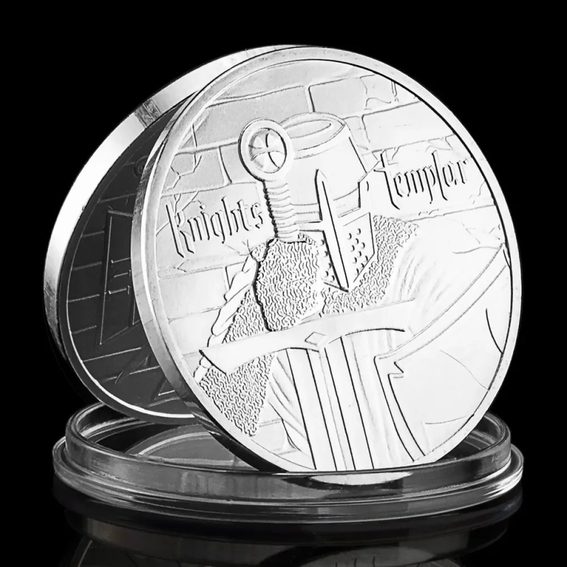 Пам“ятна монета Лицарь Тамплієр, срібло, пам“ятна монета “HOC SIGNO VINCES“ (Сім перемоги) і “IN“.