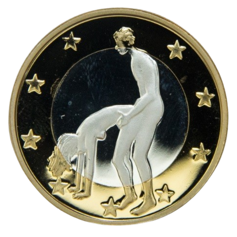 Сувенірна еротична монета 6 еросів (Sex euros). Сувенірний жетон