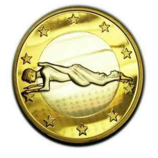 Сувенірна еротична монета 6 еросів (Sex euros). Сувенірний жетон