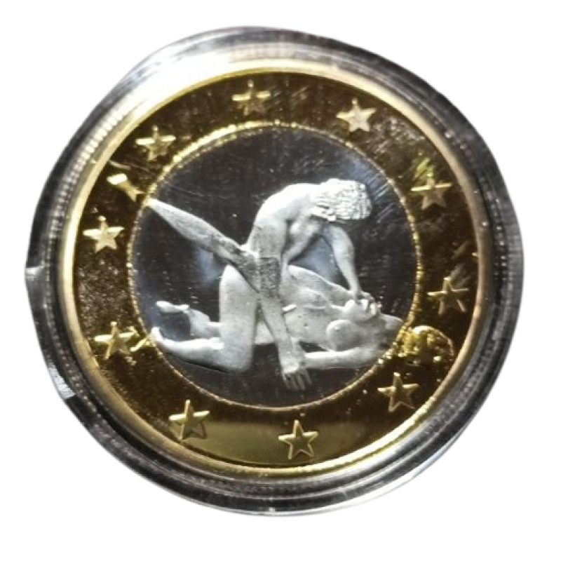 Сувенірна еротична монета 6 еросів (Sex euros). Сувенірний жетон