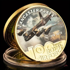 Сувенірна Пам“ятна монета важкий бомбувальник “Avro Lancaster PA474“. 100 років Королівським ВВС