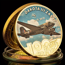 Сувенірна Пам“ятна монета літак “Dakota III ZA947“. 100 років Королівським ВВС