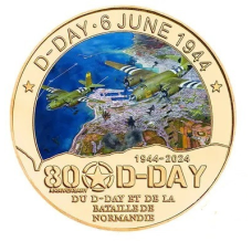 Сувенірна Пам“ятна монета День “Д“ (D-Day) Літак (1944-2024)., на честь 80-річчя висадки в Нормандії