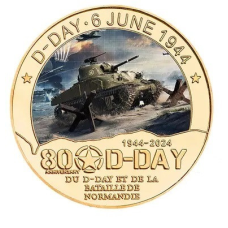 Сувенірна Пам“ятна монета День “Д“ (D-Day) Бронетохніка (1944-2024)., на честь 80-річчя висадки в Нормандії