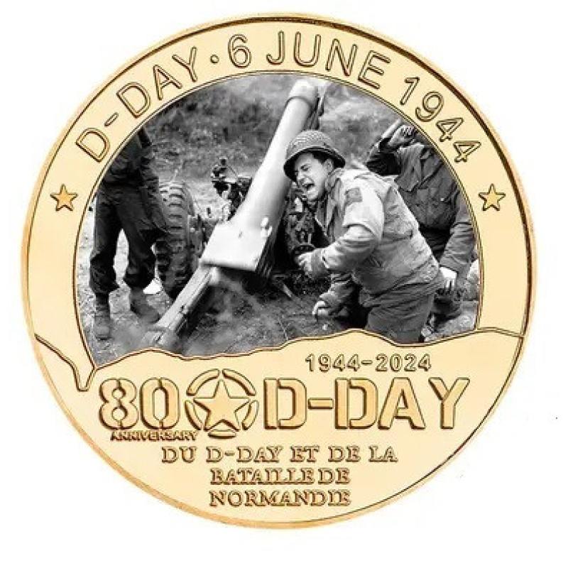 Сувенірна Пам“ятна монета День “Д“ (D-Day) Артилерія (1944-2024)., на честь 80-річчя висадки в Нормандії