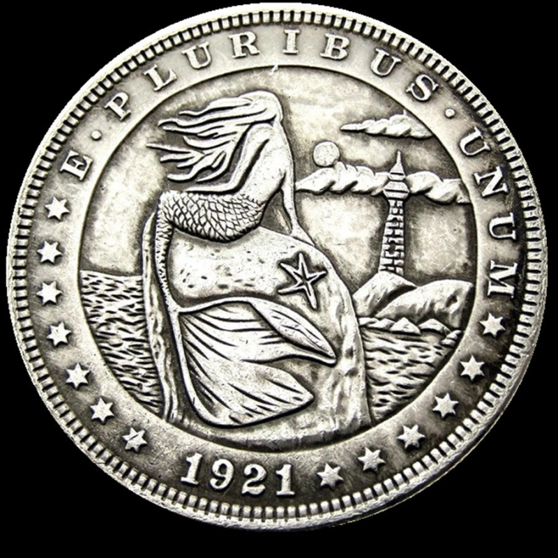 Сувенір монета долар США 1921 “Русалка та маяк“. Hobo Coin American Morgan