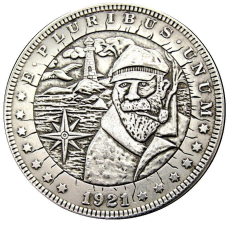 Сувенір монета долар США 1921 “Рибак і маяк“. Hobo Coin American Morgan