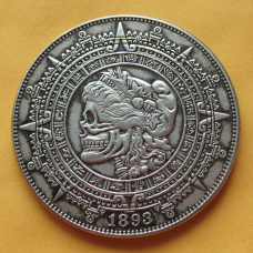 Сувенір монета долар СШАang 1893г “Череп свободи та календар Мая“. Hobo Coin American Morgan
