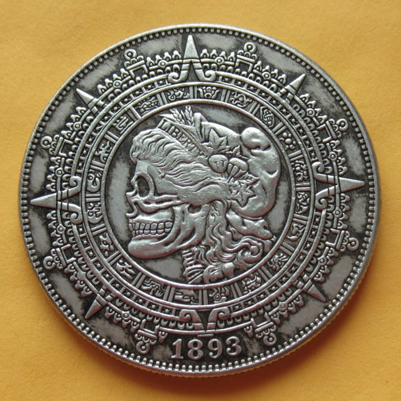 Сувенір монета долар СШАang 1893г “Череп свободи та календар Мая“. Hobo Coin American Morgan