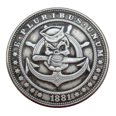 Сувенір монета 1 долар США 1881 “Череп, штурвал та якір“. Hobo Coin American