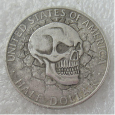 Сувенір монета 50 міліграмів США 1964 “Череп і Кенеді“ Hobo Coin American