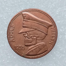 Сувенір монета 1935 рік “Адольф і Череп Адольфа Гітлера“ мідь