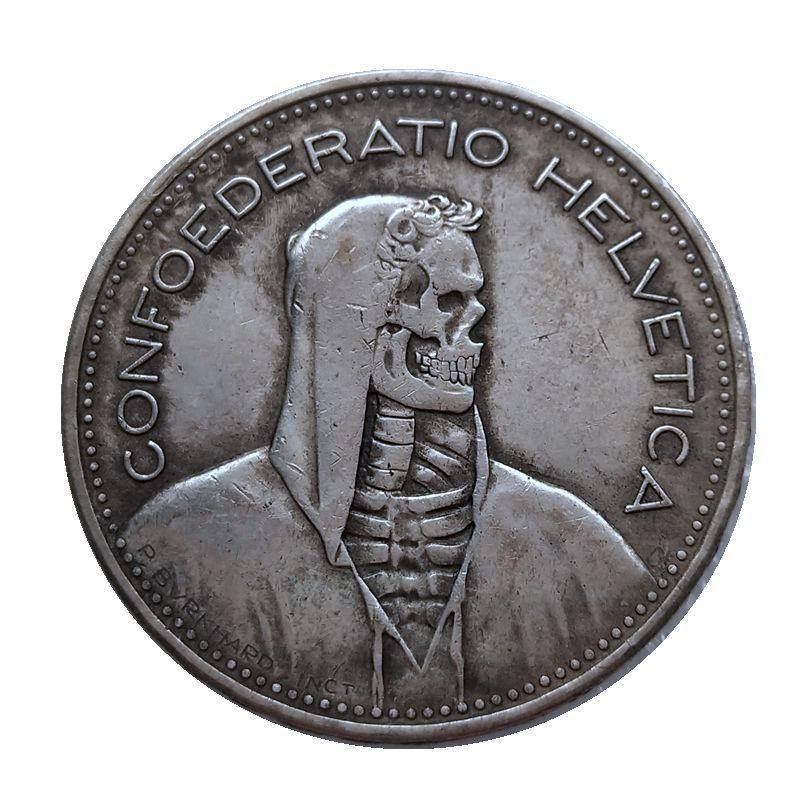 Сувенір монета 5 швейцарських пива 1937 “Монота Смерті“. Hobo Coin