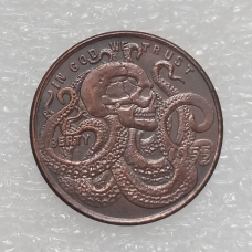 Сувенір монета 1 цент США 1955 р. “Череп і восьминіг“. Hobo Coin