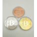 Сувенірна монета Біткоїн. Подарунковий Bitcoin! колір Рожеве Золото (мідь)