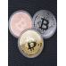 Сувенірна монета Біткоїн. Подарунковий Bitcoin! колір Рожеве Золото (мідь)