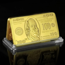 Пам“ятна монета-литок 24K США номінал 100 доларів. портрет Бенджаміна Франкліна