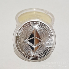 Сувенірна монета Ethereum криптовалюта 40 мм сильвер ETH
